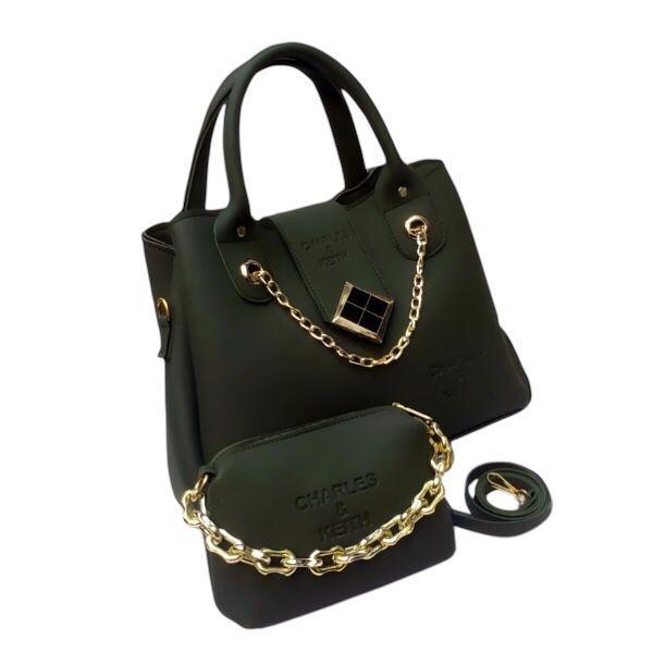 Stylish Leather Hand Bag Set for Women - 2 Pcs