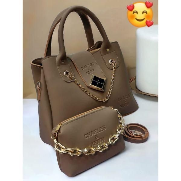 Stylish Leather Hand Bag Set for Women - 2 Pcs