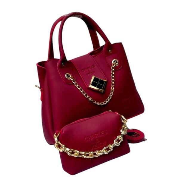 Stylish Leather Hand Bag Set for Women - 2 Pcs